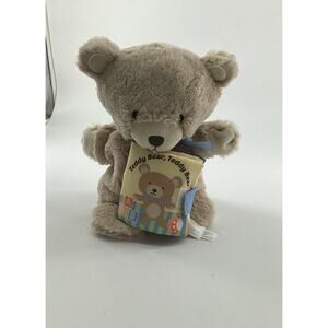 Demdaco Teddy Bear Puppet Storybuck Plush Lovey Stuffed Baby Toy Tan